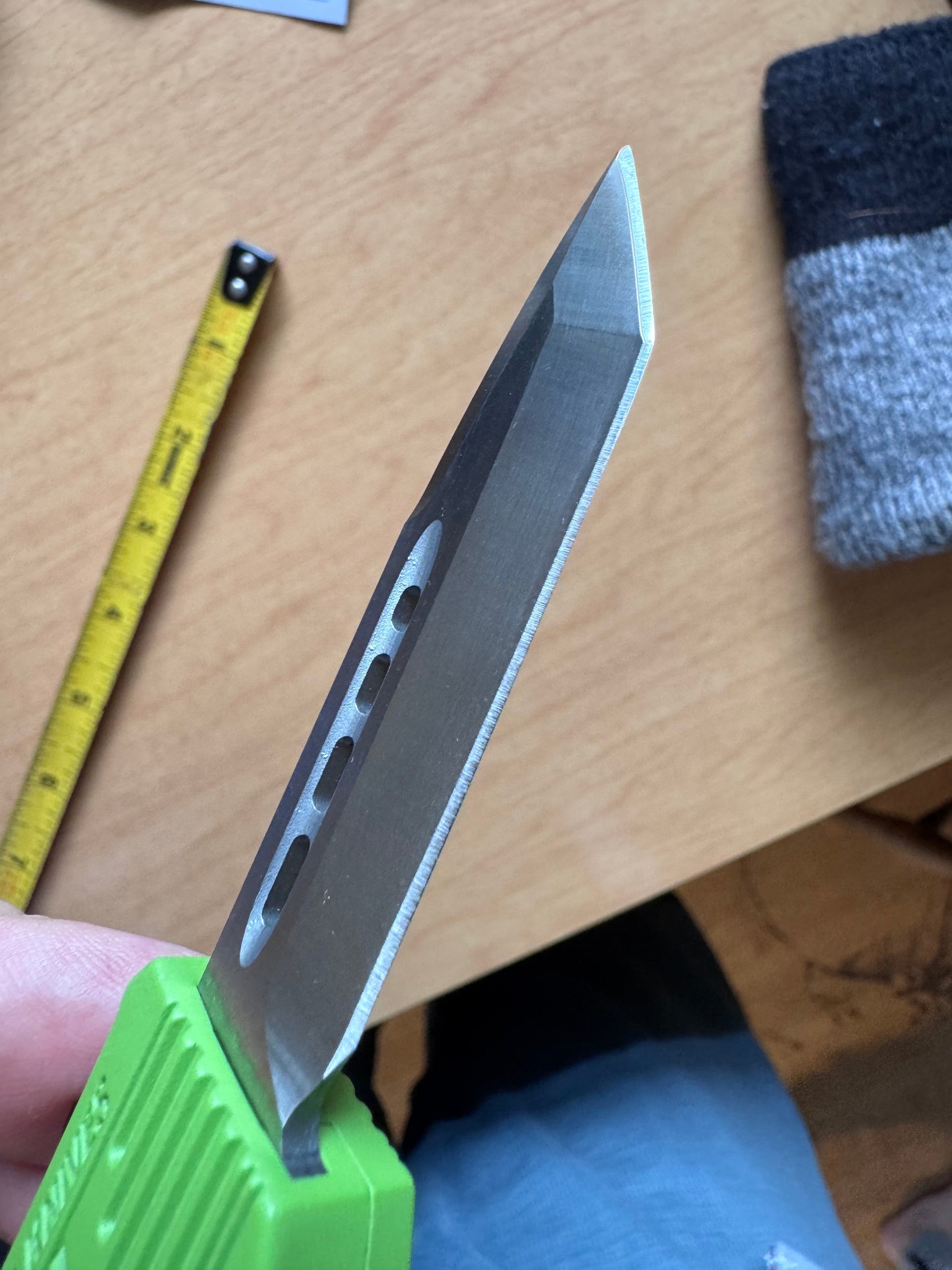 Cobratec OTF Knife — Neon Green D2 Tanto + Titanium Pry Bar Kit