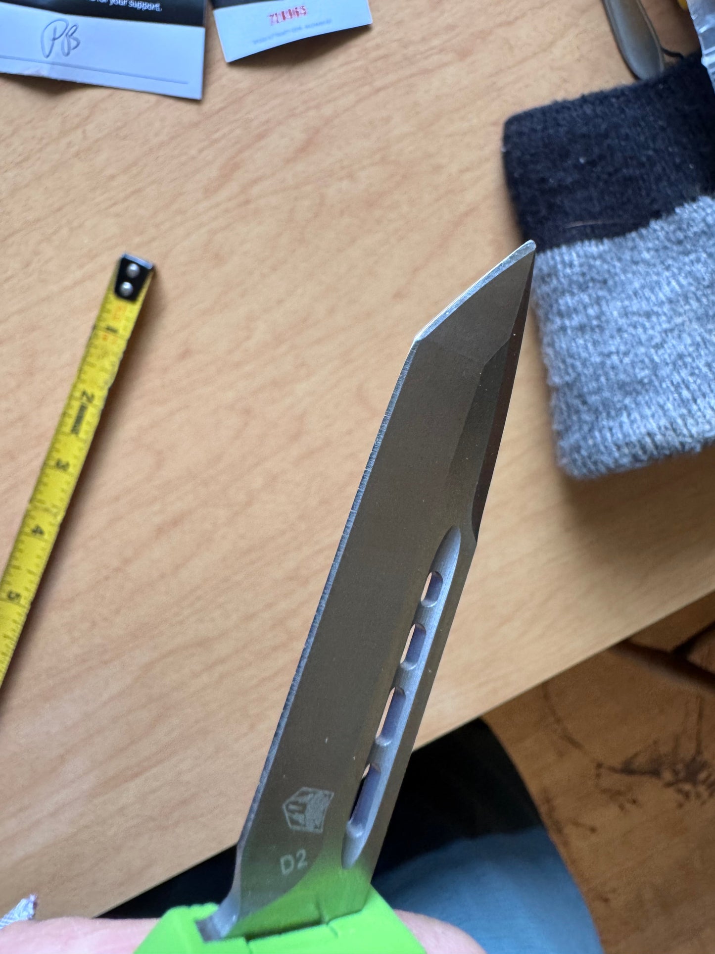 Cobratec OTF Knife — Neon Green D2 Tanto + Titanium Pry Bar Kit