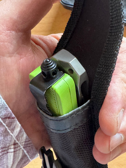 Cobratec OTF Knife — Neon Green D2 Tanto + Titanium Pry Bar Kit