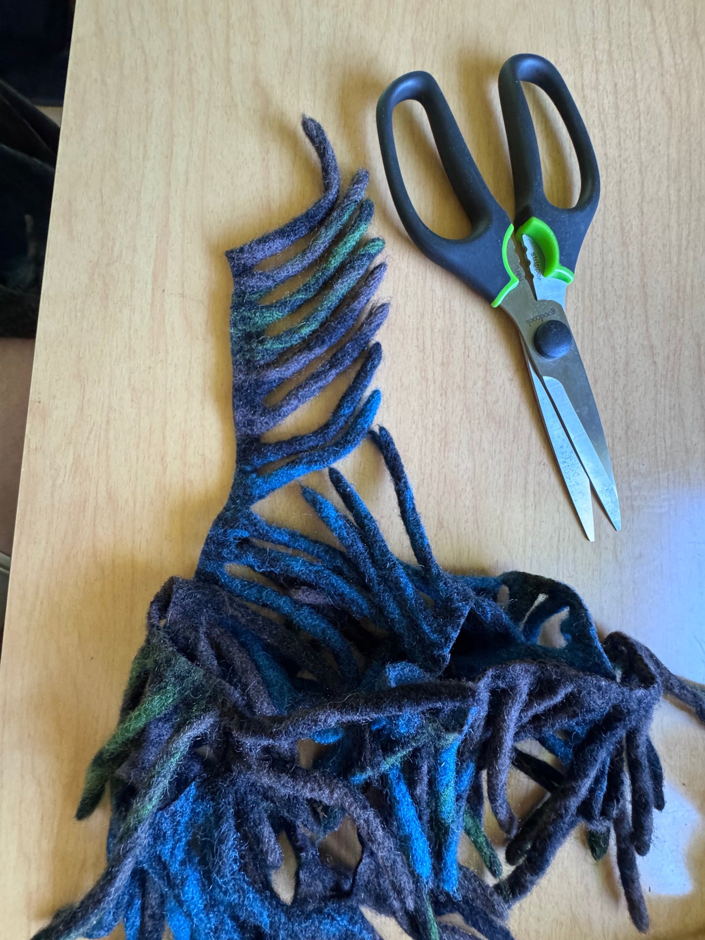 Vintage Pendleton Wool Fringe — Two 5 ft Sections, Hand-Cut, 100% Felted Wool