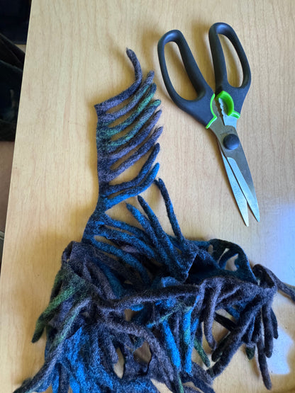 Vintage Pendleton Wool Fringe — Two 5 ft Sections, Hand-Cut, 100% Felted Wool