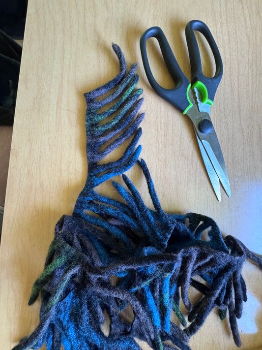Vintage Pendleton Wool Fringe — Two 5 ft Sections, Hand-Cut, 100% Felted Wool
