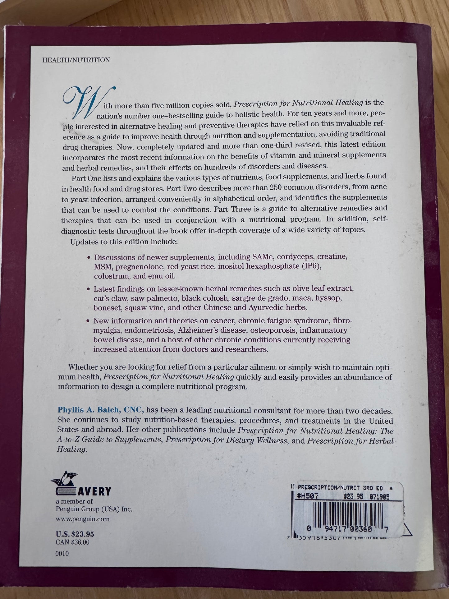Book: PRESCRIPTION FOR
NUTRITIONAL HEALING