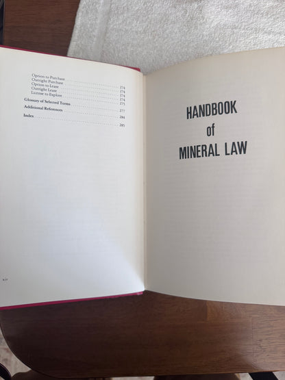 Book: Handbook of Mineral Law