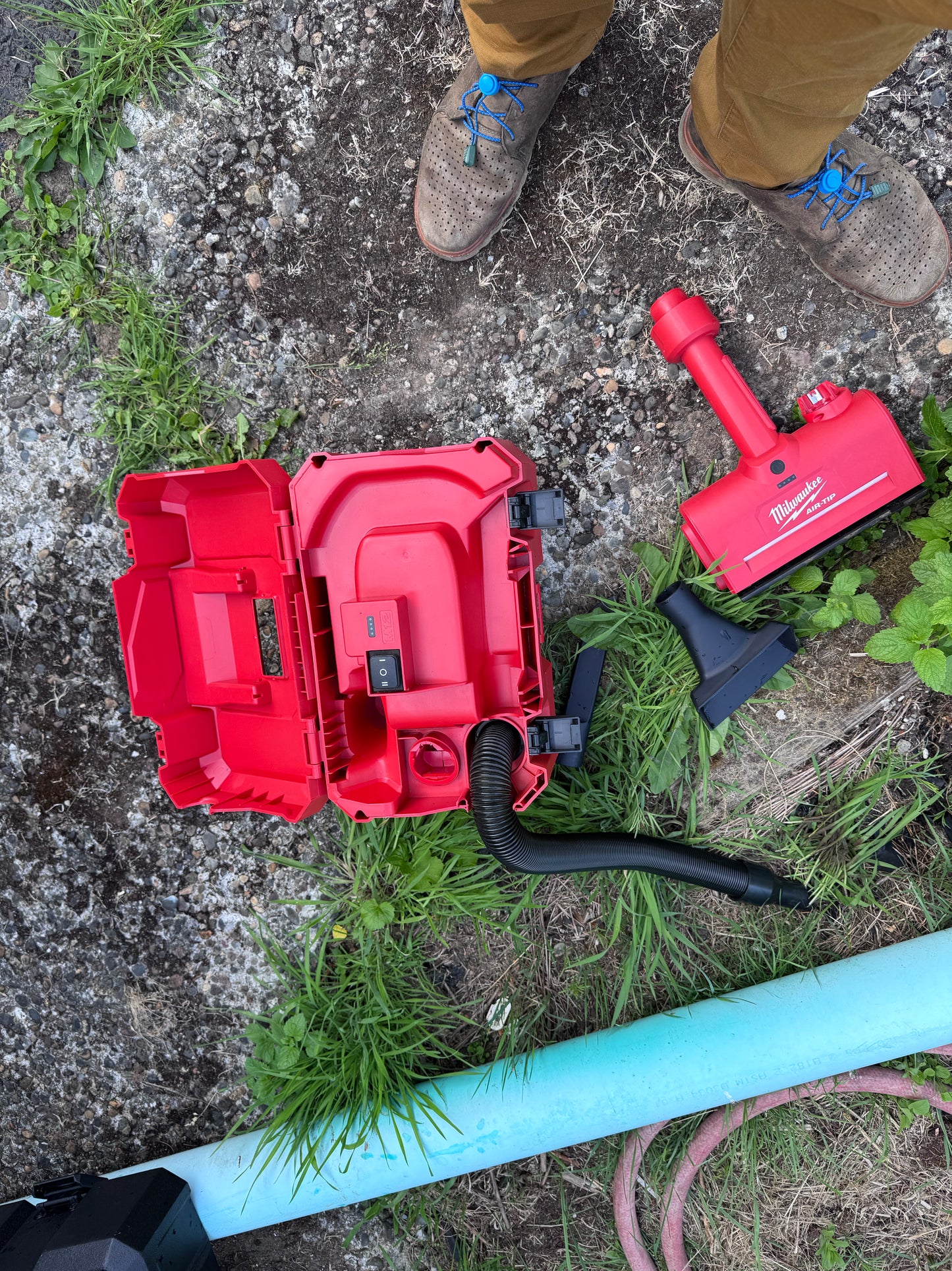 Milwaukee M12 FUEL Shop Vac + AIR-TIP Motorized Nozzle + Compact Vacuum — Complete 3-Piece Set | Excellent Condition