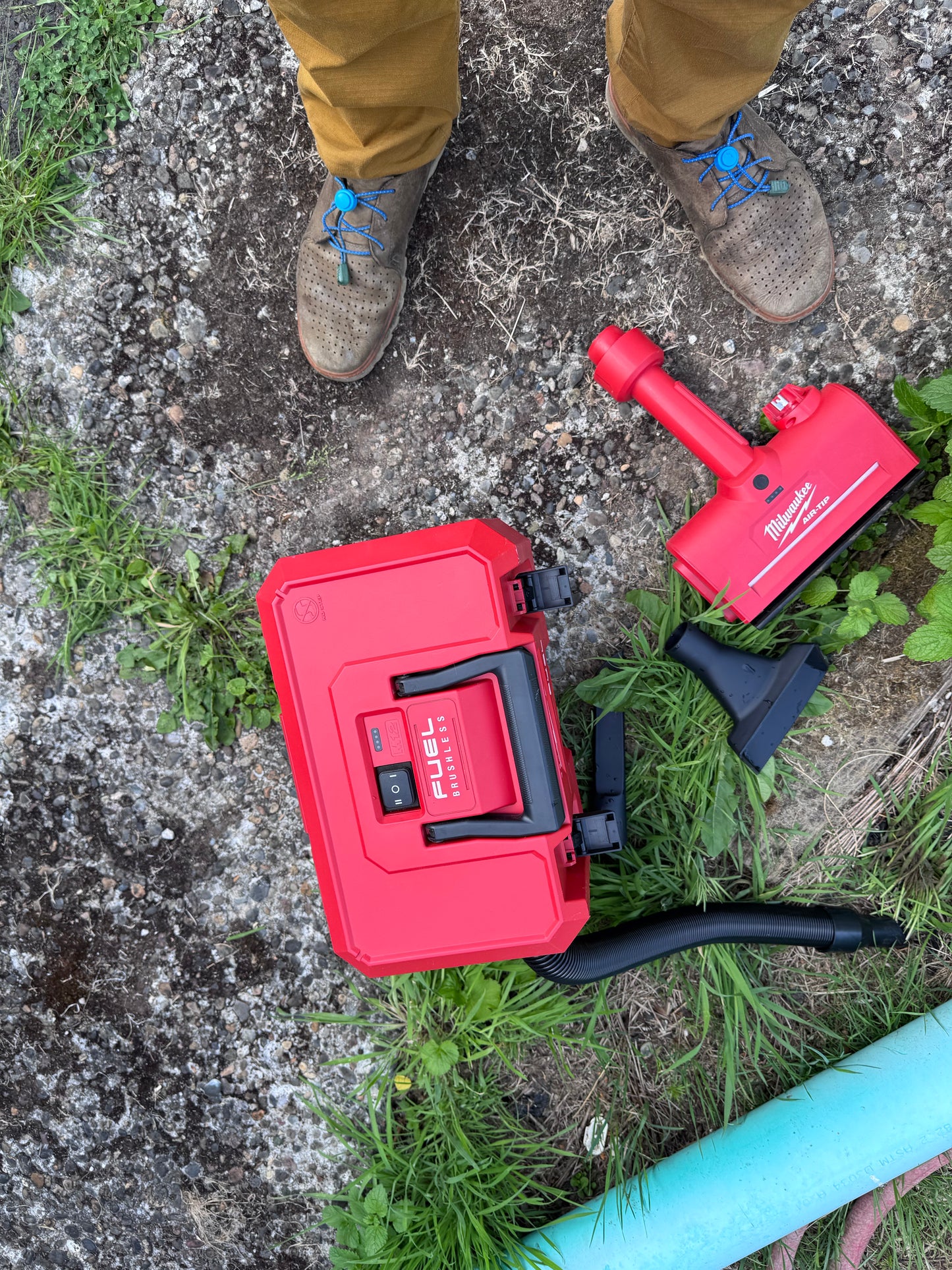 Milwaukee M12 FUEL Shop Vac + AIR-TIP Motorized Nozzle + Compact Vacuum — Complete 3-Piece Set | Excellent Condition